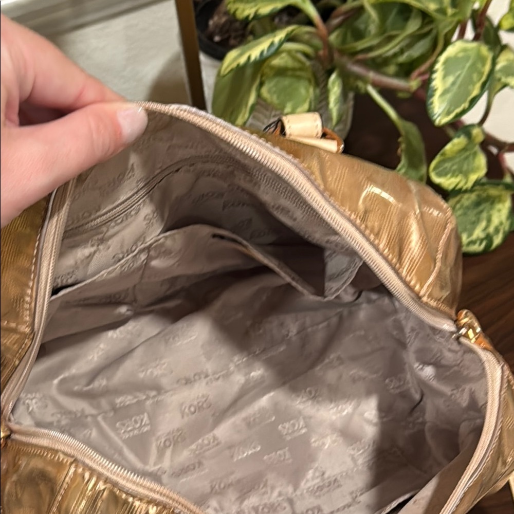 Michael Kors Gold Satchel with Luxurious Finish - Picture 11 of 12